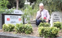 MERHUM BELEDİYE BAŞKANI ŞEHİT MUSTAFA YEŞİL KABRİ BAŞINDA DUALARLA ANILDI.