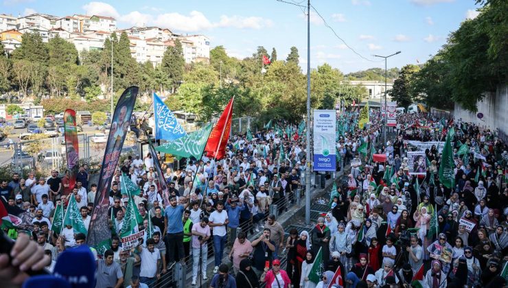 İstanbul’da on binler Gazze’ye destek için ABD Konsolosluğuna yürüdü