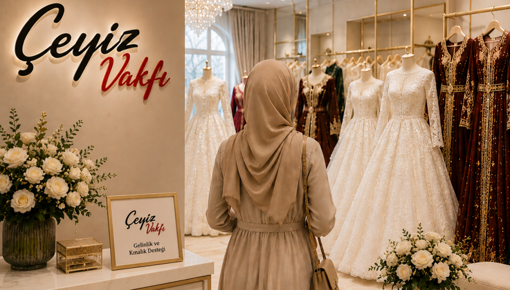 Çeyiz Vakfı’ndan Evlilik Hazırlığı Yapan Çiftlere Gelinlik ve Kınalık Desteği
