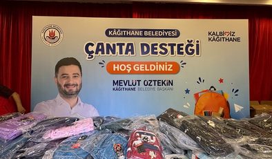 Kâğıthane’de öğrencilerin okul heyecanına çanta ve kırtasiye desteği